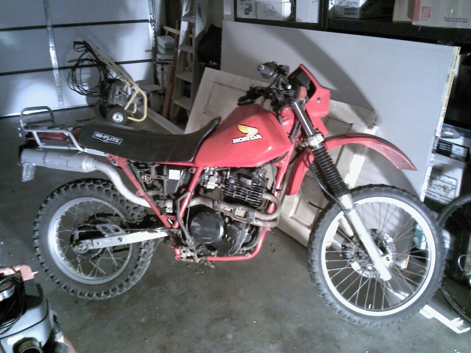 1987 XL600r red in garage