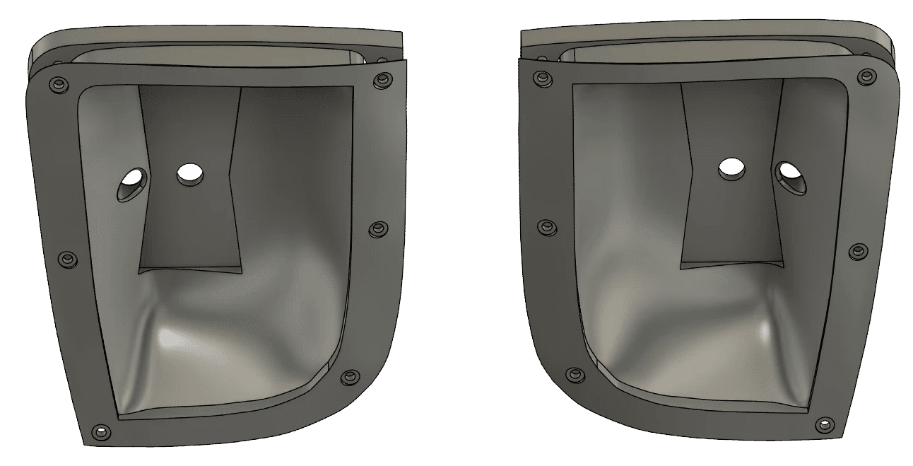 Auxiliary light kit housing CAD front render