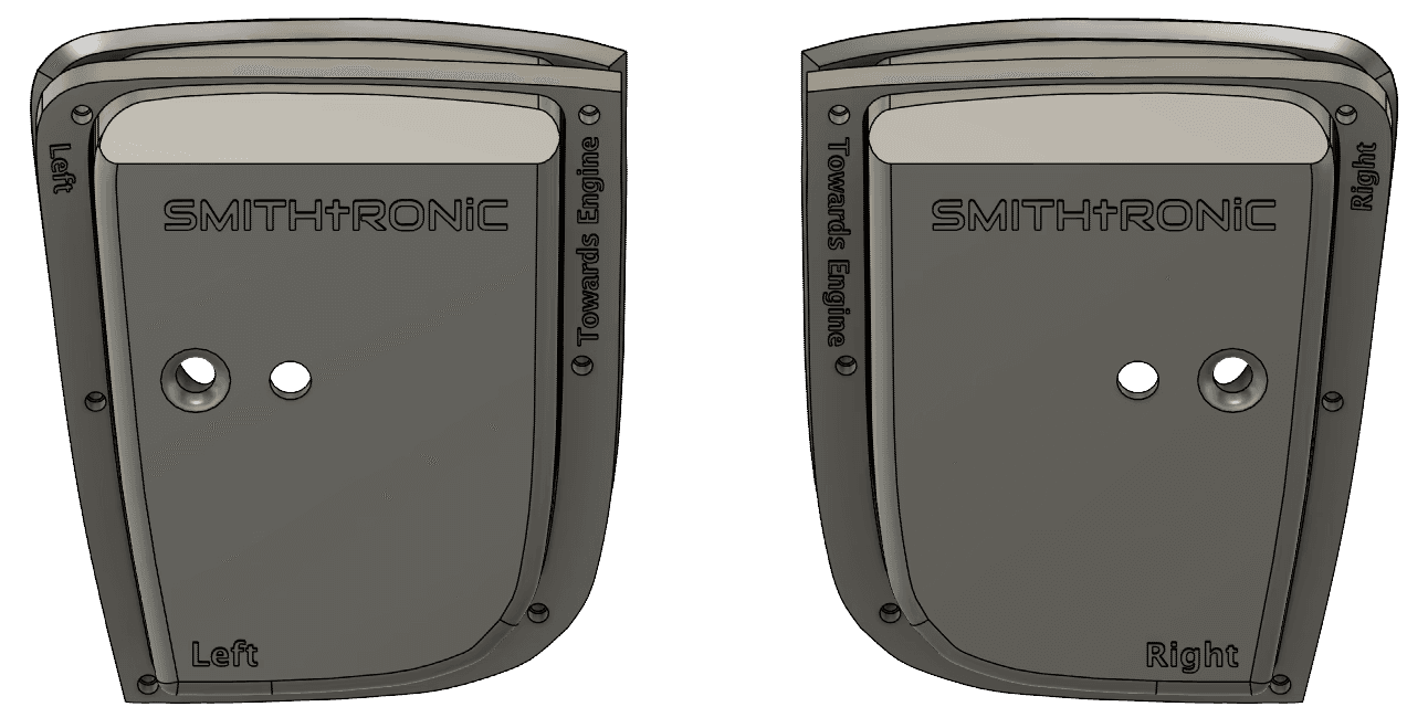 Auxiliary light kit housing CAD rear render
